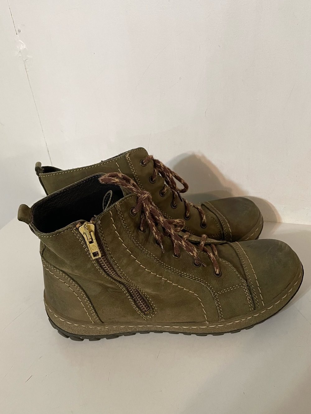 B Italia Booties in Olive
